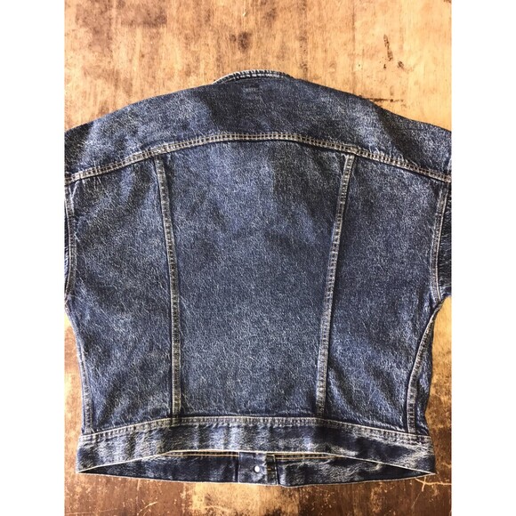 Vintage Lee Riders USA Jean Jacket Sz M Acid Stone Denim Trucker Coat Blue Wash - Picture 7 of 7